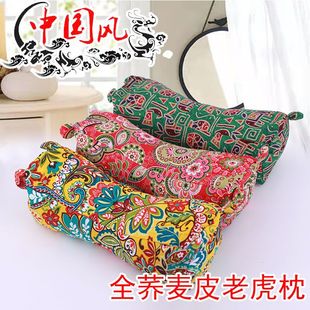老虎枕头全乔麦皮枕芯加厚纯棉老粗布面料护颈助眠民族风修复颈椎