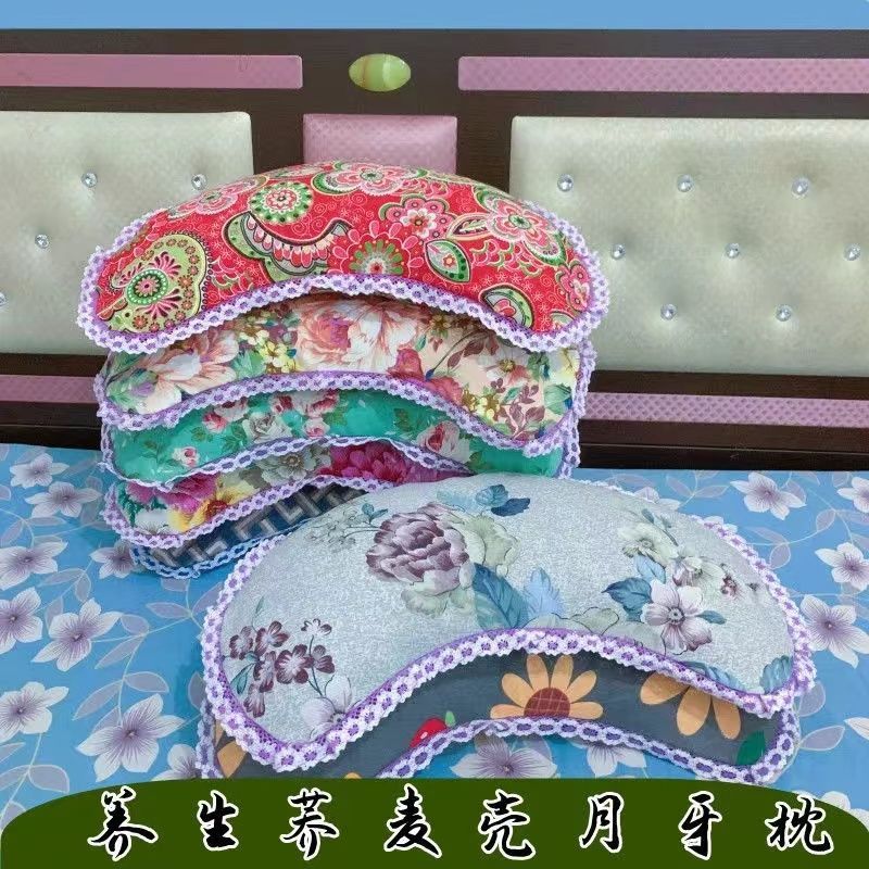 纯棉老粗布月牙型枕头套护