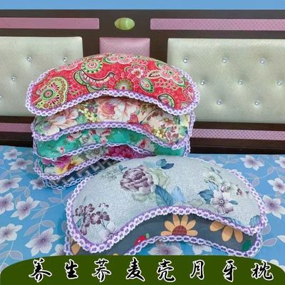 纯棉老粗布月牙型枕头套护