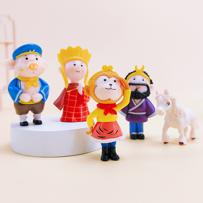 创意西游记唐僧孙悟空猪八戒沙僧师徒四人公仔模型微景观桌面摆件