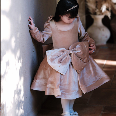 女童丝绒礼服生日公主裙