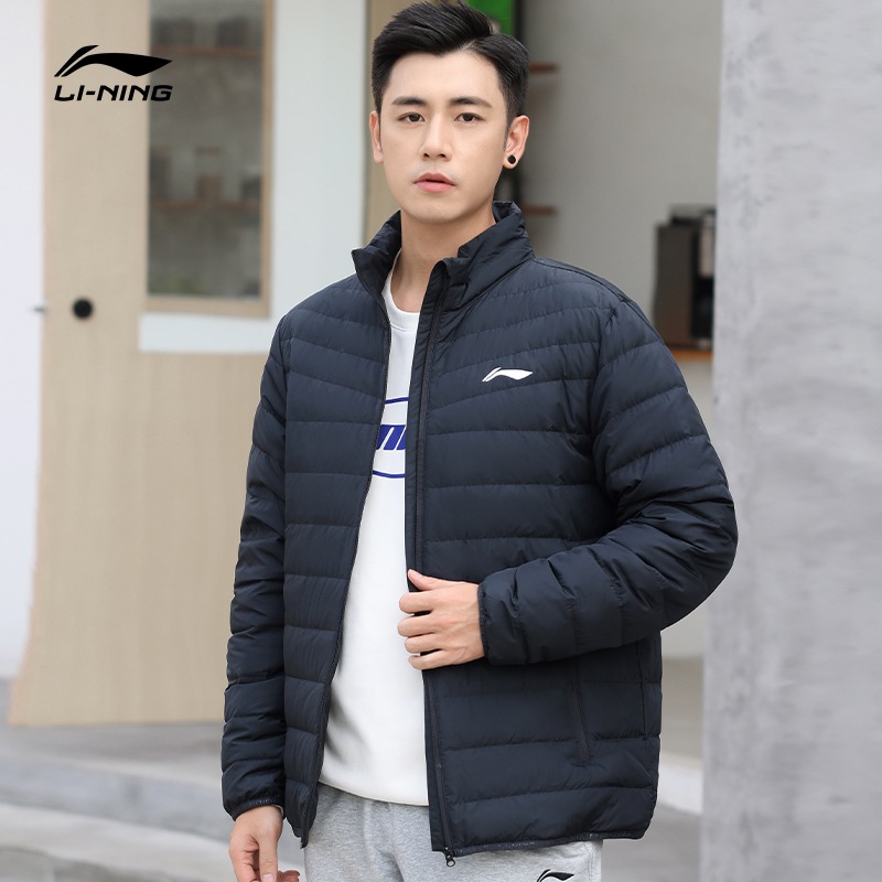 鸭绒保暖短款羽绒服李宁