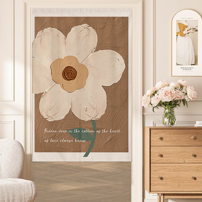 法式奶油风门帘隔断帘厨房遮挡帘小清新卧室半帘短帘厕所装饰布帘