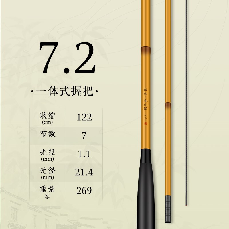 理想春风鲤鱼竿超轻超硬28调台钓竿鲫鲤综合竿4.5/5.4/6.3/7.2米
