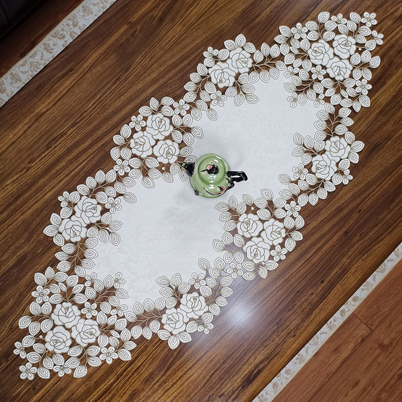 中式欧式布艺绣花桌布茶几巾桌旗桌垫镂空盖巾餐垫餐桌桌垫桌旗,居家布艺,桌旗,淘宝优惠券,粉丝福利购,淘宝优惠卷