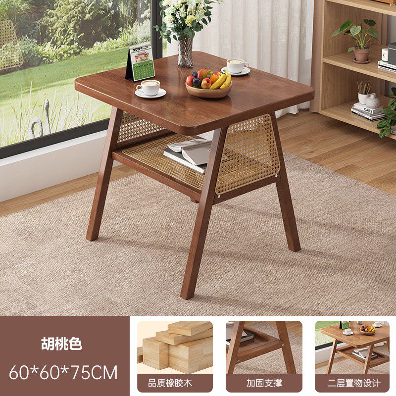 实木茶桌书桌一体两用茶桌椅组合藤编阳台新中式小户型轻奢小茶台