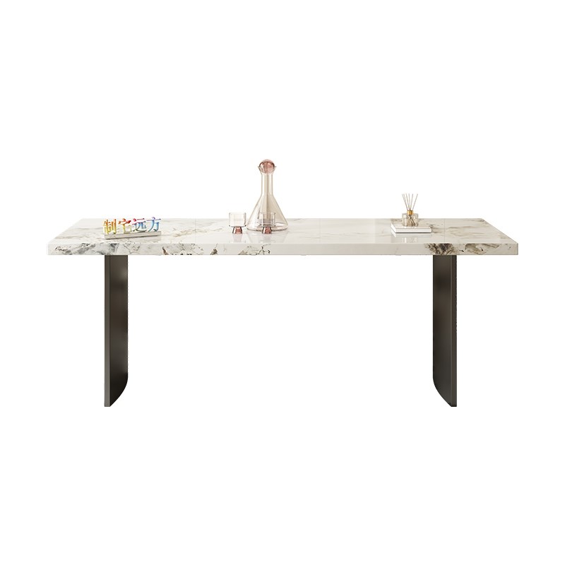 现代简约意式极简小户型长方形家用客厅餐桌下挂岩板悬浮轻奢饭桌