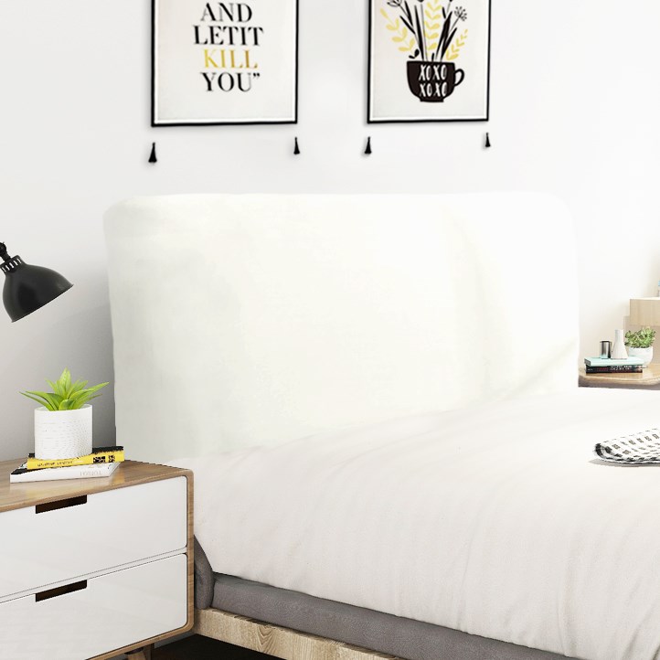 纯色简约全弹力布艺全包床头罩套子靠板套靠背罩皮床软包防尘套盖