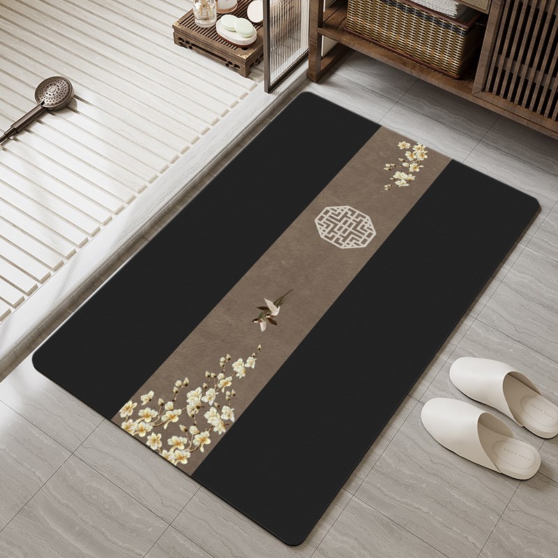 浴室出门卫生间洗澡间门口地垫硅藻泥吸水垫大尺寸可裁剪速干脚垫