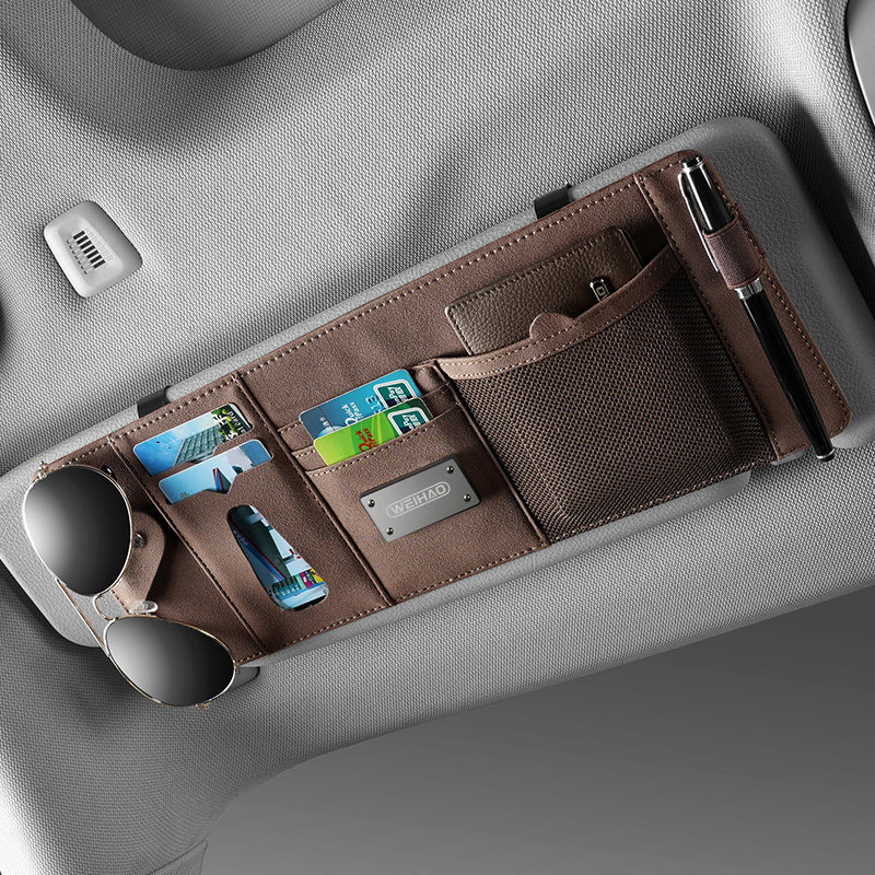 汽车遮阳板收纳神器多功能车载眼镜夹架车上卡夹片包证件夹收纳袋,汽车用品/电子/清洗/改装,车用眼镜夹/票据夹,淘宝优惠券,粉丝福利购,淘宝优惠卷