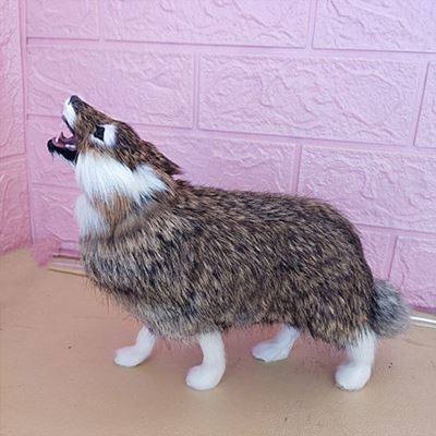 真皮新款仿生模型仿真野生世界白狼雪狼灰狼咆哮狼狼狗野狼动物园