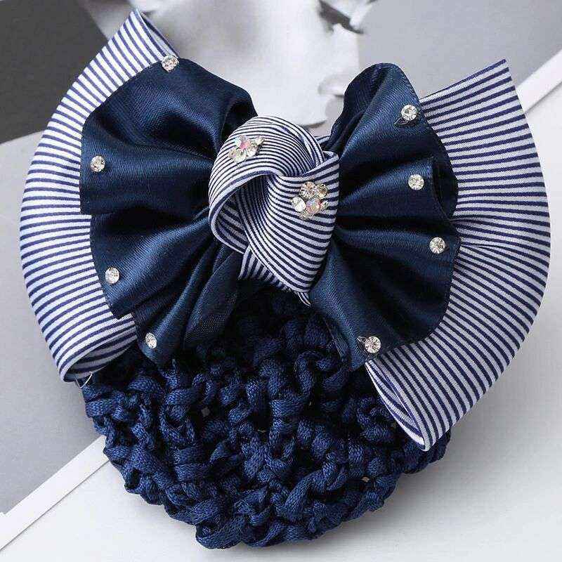 优雅头花女职业盘发皮筋上班餐厅布兜弹力表演师立体头发工作员工