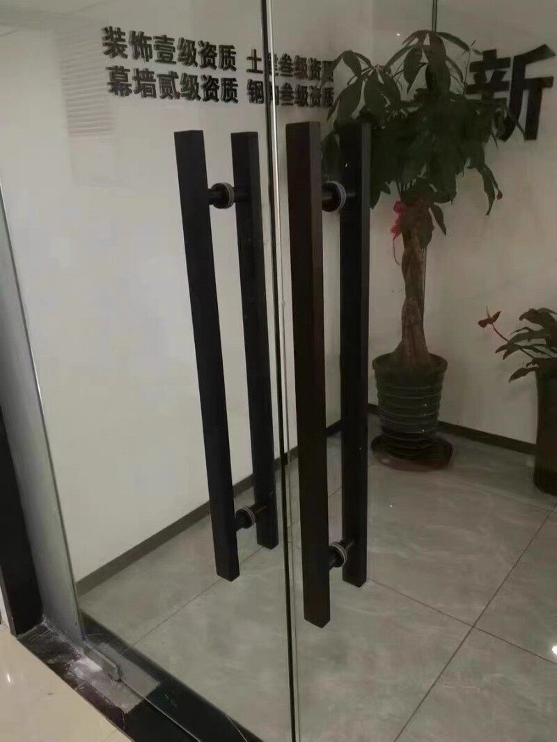 方管无指纹圆形玫瑰金推拉门不锈钢拉手黑钛金色地弹门把手大木门