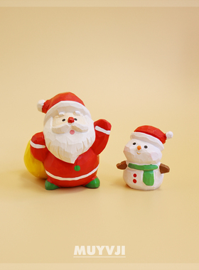 手工木雕~圣诞老人摆件装饰圣诞节小礼品送男女友老师闺蜜礼物