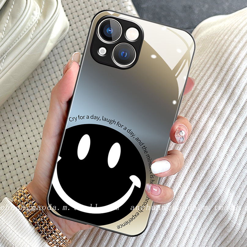 渐变线条笑脸适用苹果14