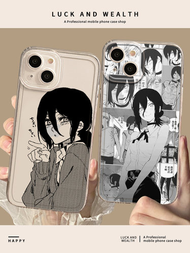 适用电锯人iPhone14手机壳苹果13pro动漫12mini玛奇玛11帕瓦xsmax透明xr二次元x蕾塞8plus漫画7p男se保护套15
