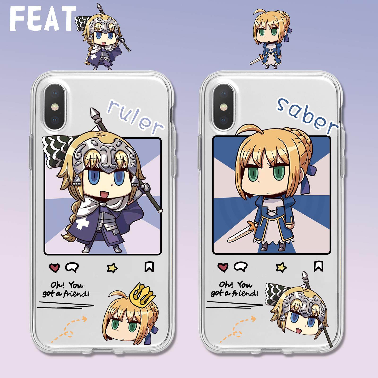 fate适用Saber小米11ultra吾王10s贞德9卡通8青春版cc9/mix3红米k40/k30s/k20/note9/10/11pro/8透明9a手机壳