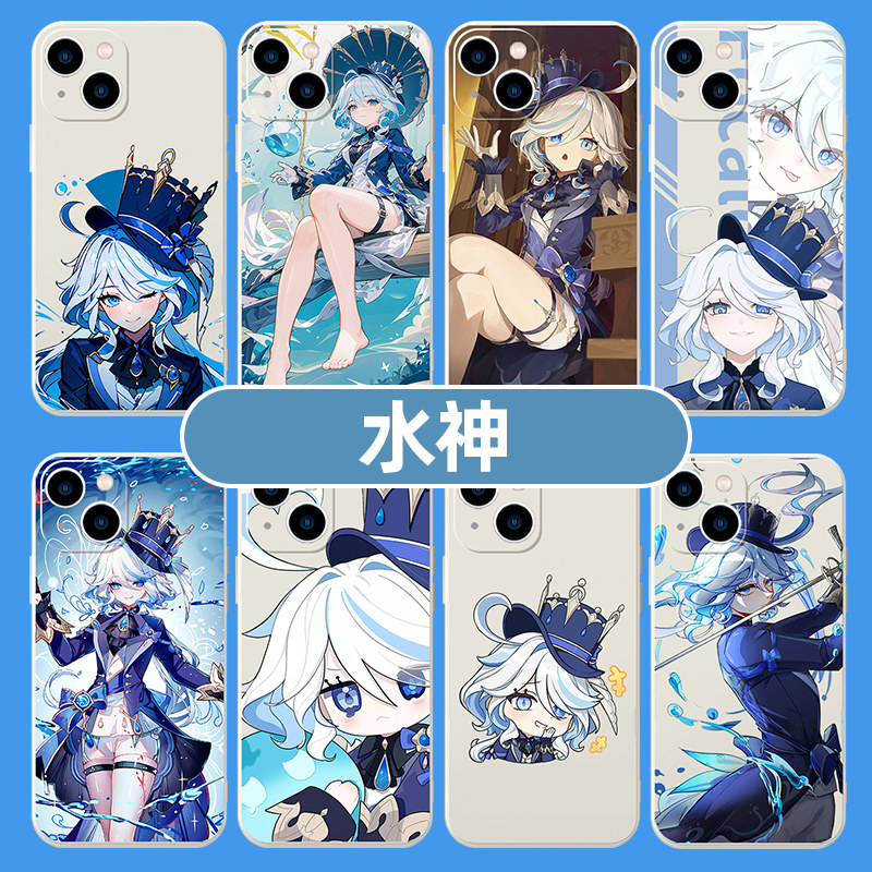 原神芙宁娜手机壳适用苹果14华为mate60芙卡洛斯iPhone15promax游戏OPPO小米13vivo周边p60水神12联名50元神x