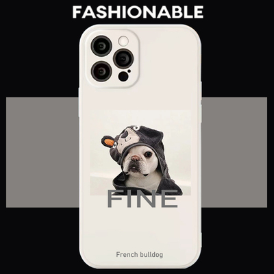 网红法斗犬手机壳适用于苹果131415mini华为Nova7Pro小米11OPPOvivo X20Plus
