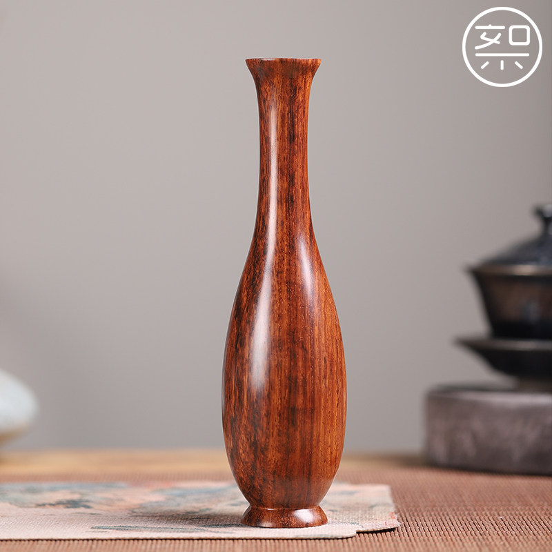 絮旧海南黄花梨净瓶摆件平平安安降香黄檀香枝木老料油梨满纹收藏