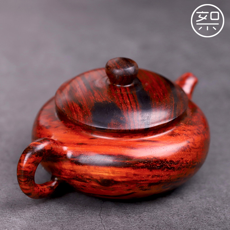 絮旧 把把壶手把件 印度小叶紫檀木茶壶手玩把件文玩把玩物件男士