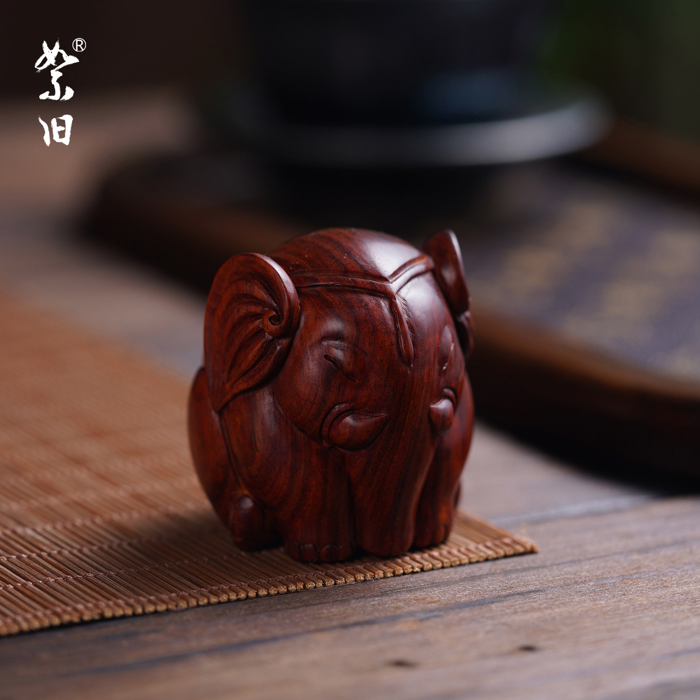 印度小叶紫檀木大象手把件文玩把玩物件手玩把件男手上盘玩雕刻件