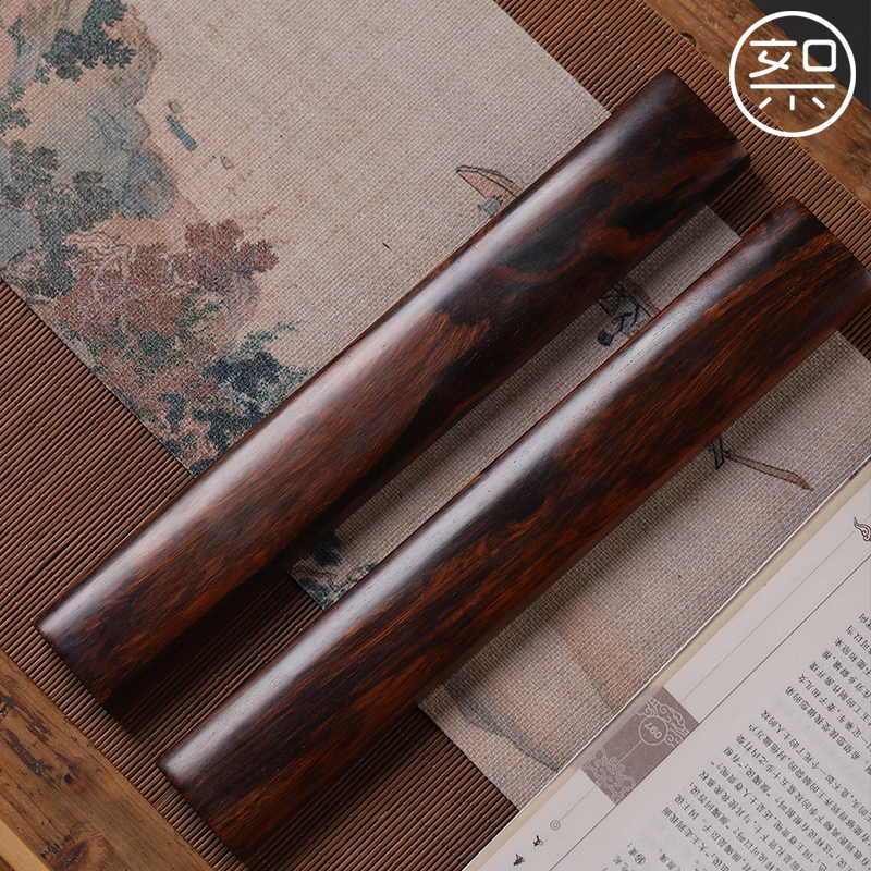 絮旧海南黄花梨老料镇尺一对降香黄檀镇纸书房收藏文玩老料紫油梨