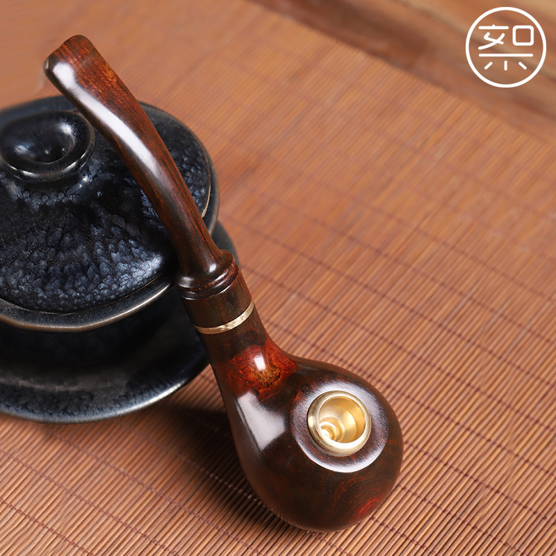 絮旧海南黄花梨德式烟斗降香黄檀红木手工雕刻盘玩香枝木送礼摆件