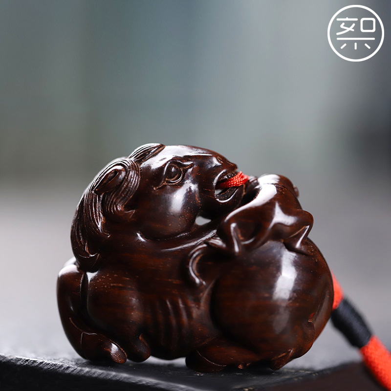 印度小叶紫檀马上封侯手把件