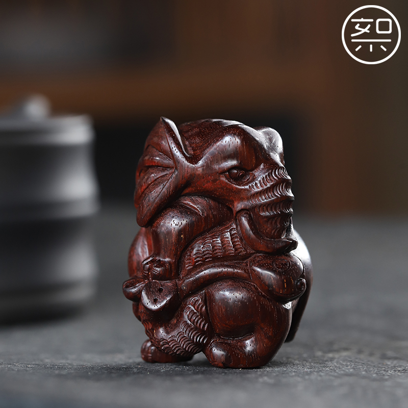 絮旧 大象手把件 印度小叶紫檀木文玩手玩把件把玩物件男士手玩件