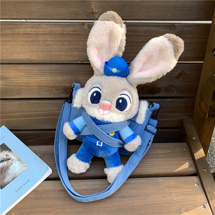 可爱卡通小兔子朱迪毛绒玩偶斜挎包尼克可拆Lolita公仔玩偶包礼物