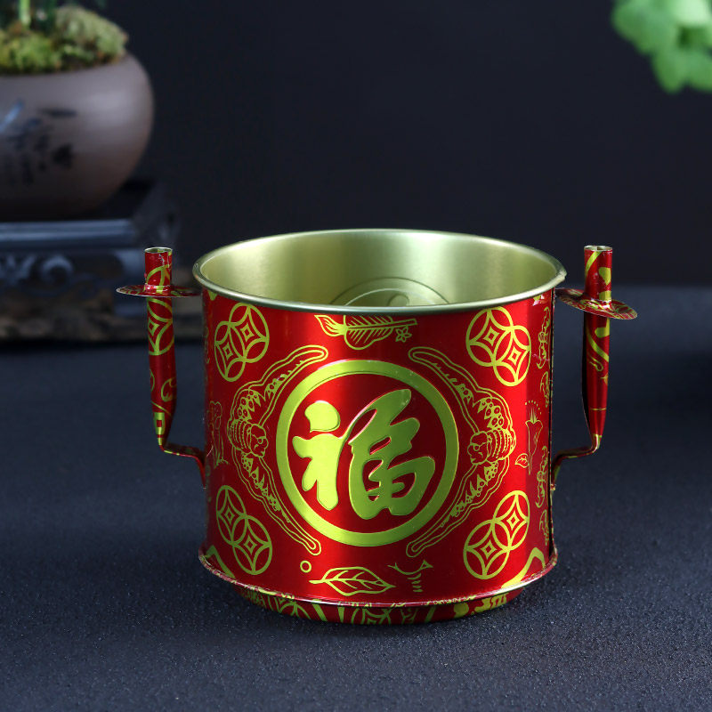 圆形插香炉座拜神家用上香供佛用的铁皮蜡烛供奉神位门口土地财爷
