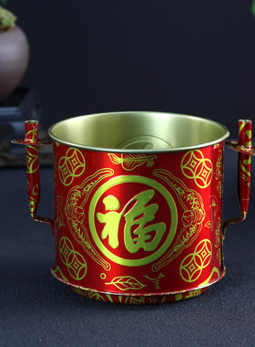 圆形插香炉座拜神家用上香供佛用的铁皮蜡烛供奉神位门口土地财神