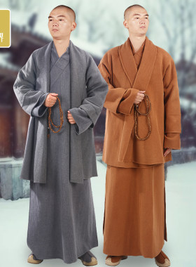 真如界僧服冬季加厚保暖羊绒大衣