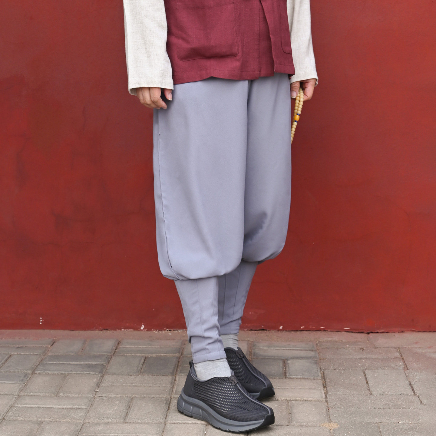 真如界僧服麻纱夏季免绑腿裤男女透气舒适禅修练功裤束脚师父僧裤