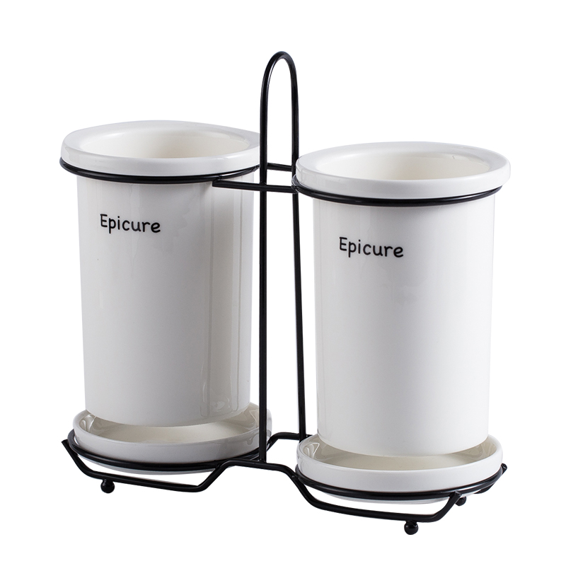 瓷滤水铁架餐具收纳笼ins筷子筒 北欧筷笼沥水支架多功能家用双陶|ruв категории посуда, посуда, посуда./стойка - от Buy2taobao.com для оказания профессиональной услуги покупки агента Taobao