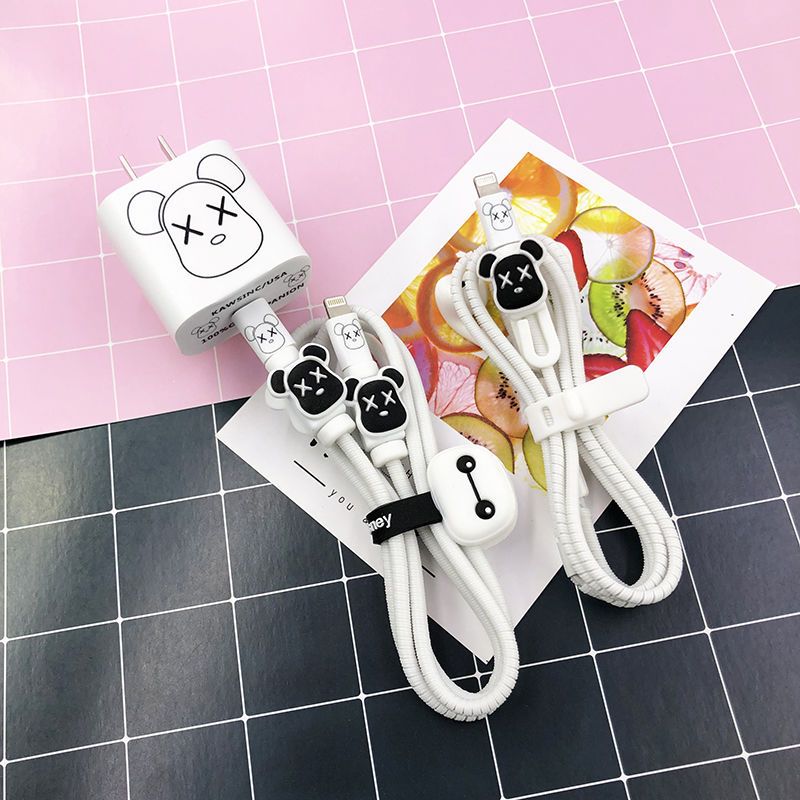 iphone13/苹果12数据线保护套耳机绕线器20w快充充电器贴纸保护线