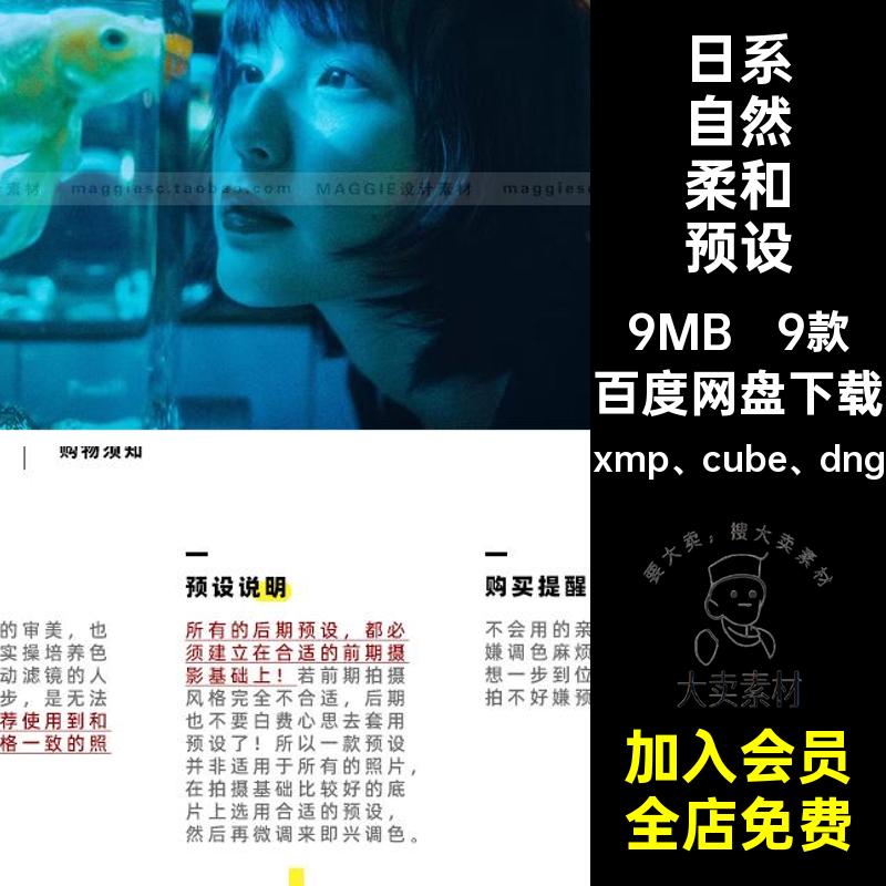 小清新文艺预设人像自然Lr预设合集Prps风光滤镜xmp cube dng