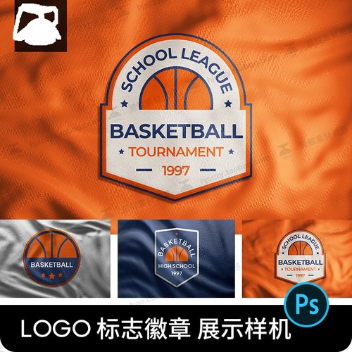 服装LOGO篮球足球标志徽章会徽效果图样机PS贴图样机素材模板PSD