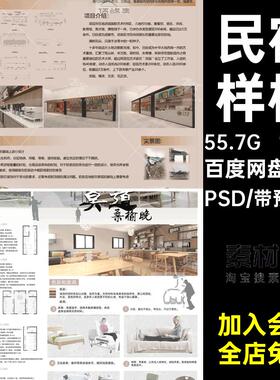 体验家装民宿165张酒店A1A0ps版模板奶茶店展厅A1A0间间版展厅