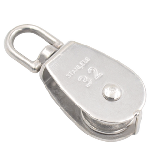 304不锈钢滑轮 钢丝绳牵引定滑轮起重单滑轮双滑轮索道小滑轮吊钩