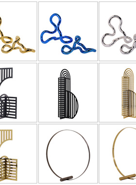 简约现代轻奢电镀金属艺术摆件样板间售楼处书房客厅玄关桌面摆设