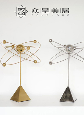 不锈钢简约现代样板间几何摆件