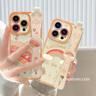 7se新款 3防摔k10液态硅胶a11x女findx5 腕带reno6pro x3pro软套 全包Reno5 爱心彩虹opporeno9手机壳reno8