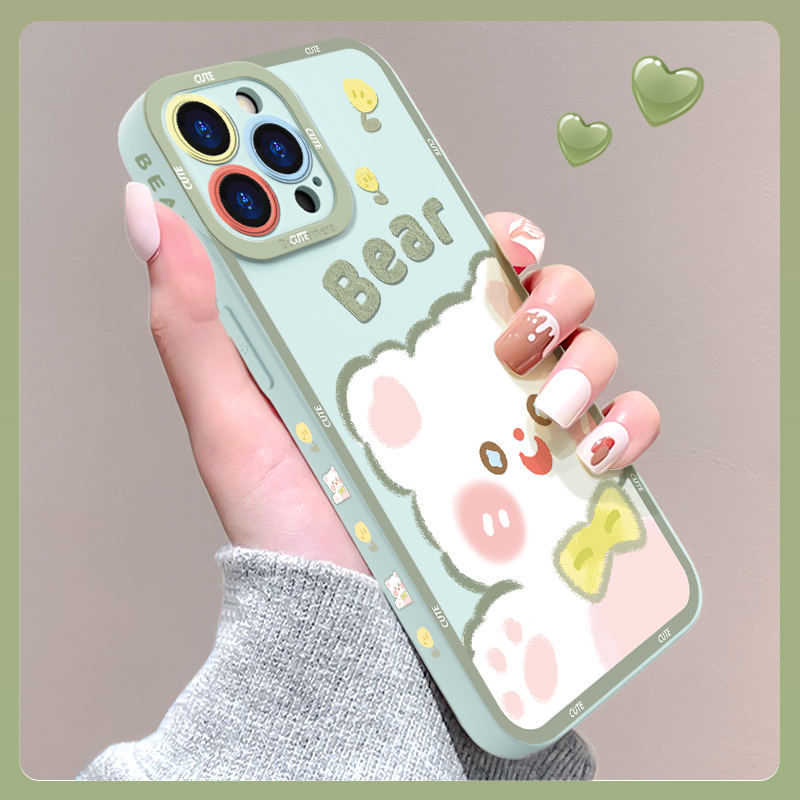 苹果14手机壳猫眼G2252草绿乖熊