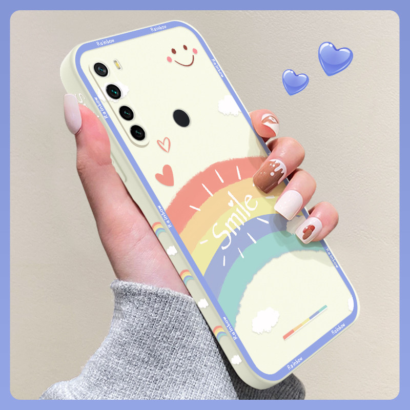 适用红米note8手机壳note8pro液态硅胶redmi网红新款Note8彩虹PRO小众高级感闹特八简约ins风女hongmi保护套