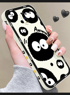 创意黑色煤球oppor17手机壳r17pro可爱R15标准液态硅胶r11超薄防摔r11plus新款全包镜头r15梦境网红女OPPO套