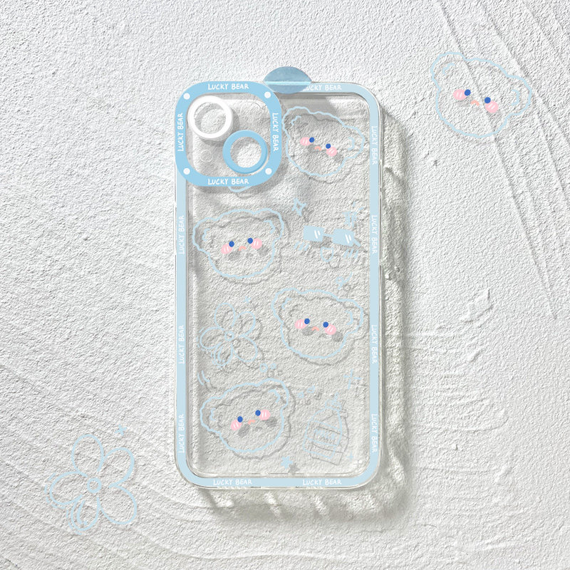 可爱小熊适用苹果13手机壳iphone15pro卡通iphone11p新款13ProMax创意xr女12/11保护套xs趣味max防摔7/8软壳