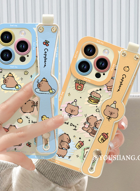 奶茶萌宠iqoo11手机壳iqoo10/9/8pro新款腕带iqooneo7/6/5se液态硅胶IQOO7防摔女iq005/3全包iqooz5/z3/z1套