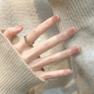 MILIMI猫眼穿戴甲金色结婚新娘美甲2026年高级感短款轻奢星光粼粼